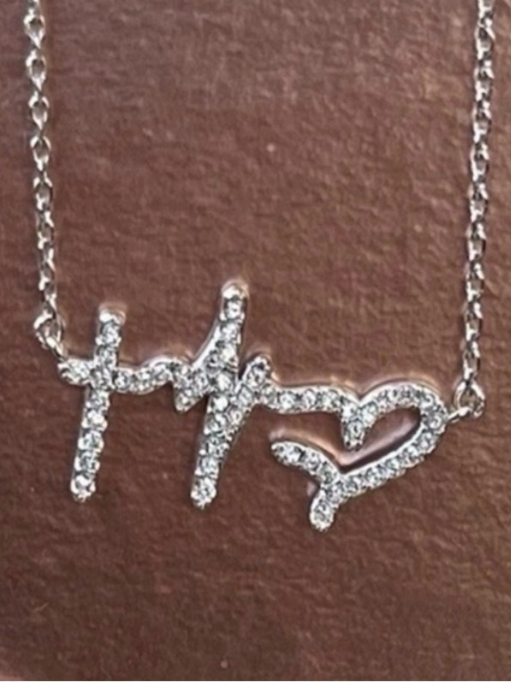 TSC Swarovski Faith Hope Love Necklace Silver $59 Retail Value BNIB - Picture 4 of 7